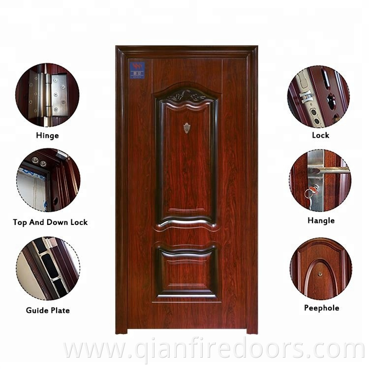 Exterior 90 minute fire rated steel wood door interior solid wood door